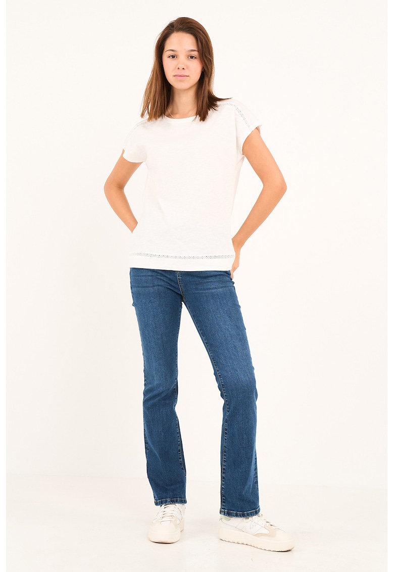 Blugi bootcut cu talie medie - Albastru inchis