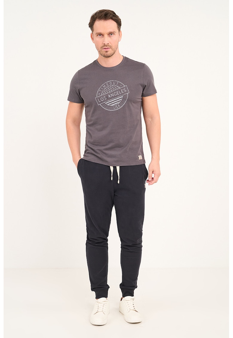 Pantaloni conici de trening cu snur - Negru