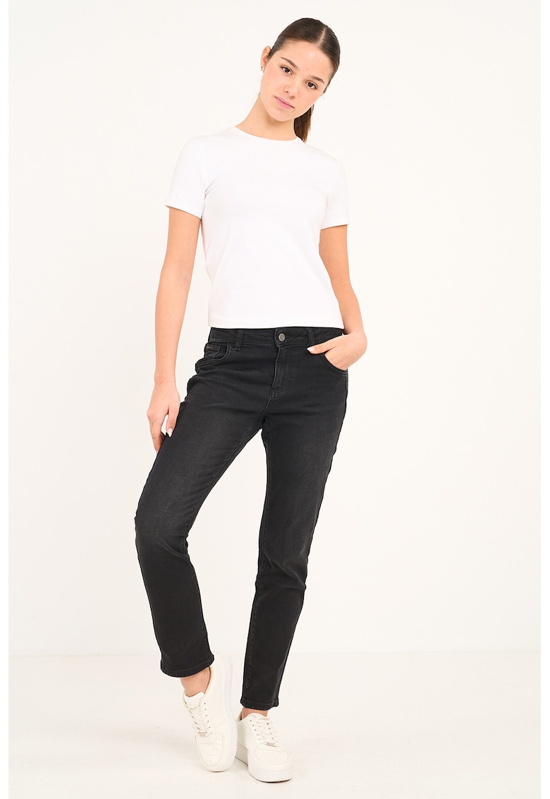 Blugi crop slim fit - Gri antracit