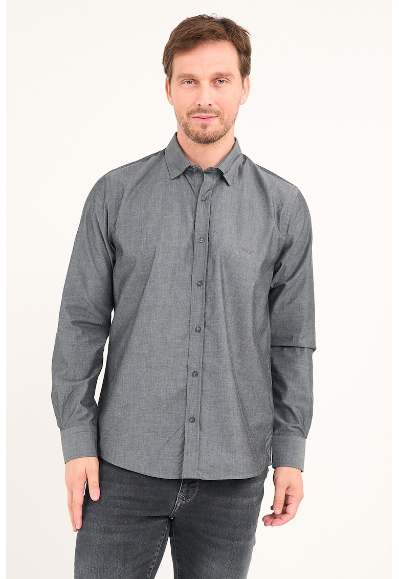 Camasa relaxed fit de bumbac - Negru stins