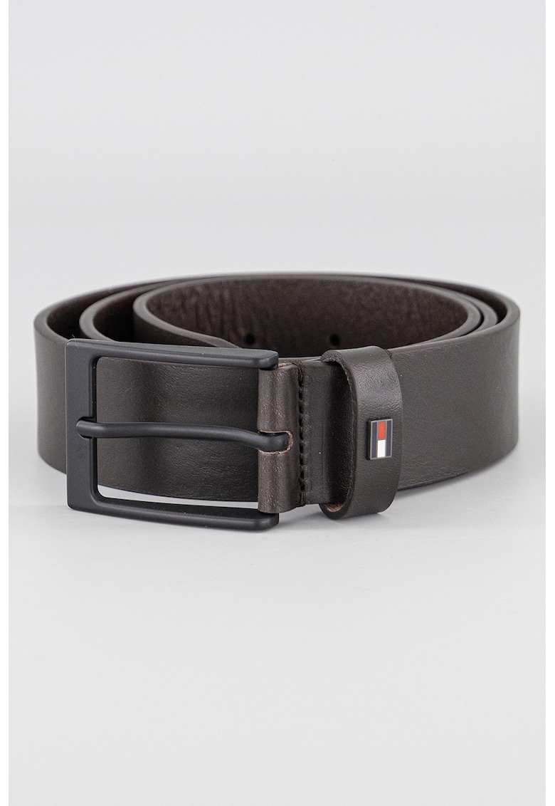 Curea de piele Layton - Negru/Negru stins