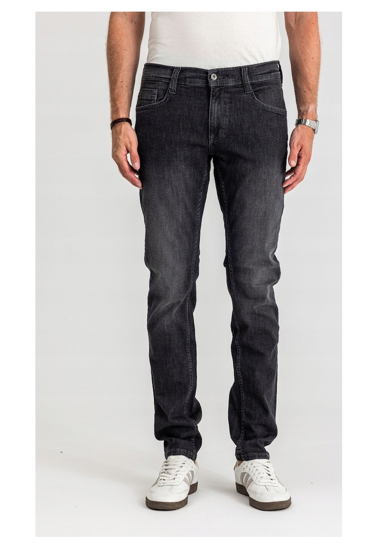 Blugi Barbati -  Oregon Tapered - Talie Joasa - 100% Bumbac - Fermoar - Lungi - 5 Buzunare - Denim Black - Negru