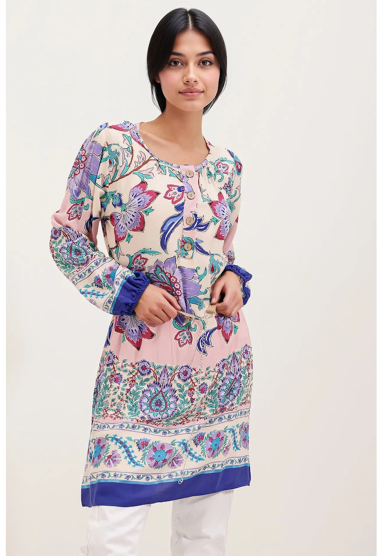 Rochie mini viscoza satinata multicolor - Violet