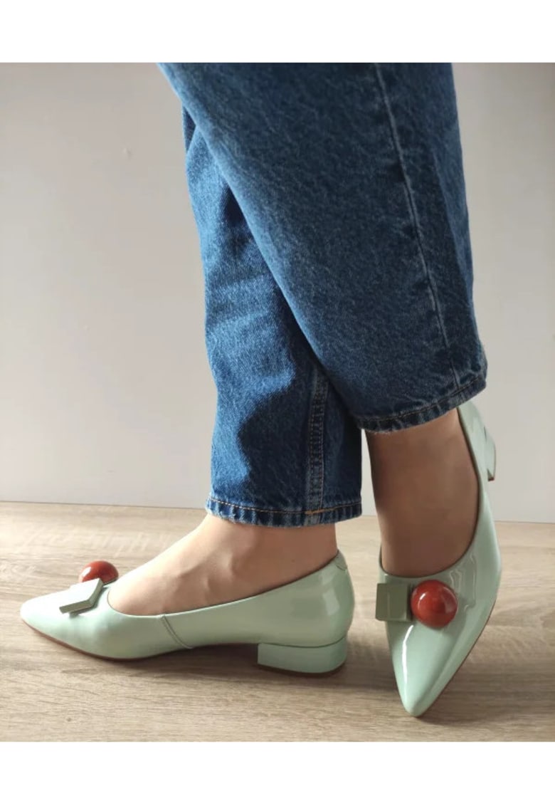 Pantofi Eleganti Dama  460002D 06-L Vernil Lac - Verde - Verde