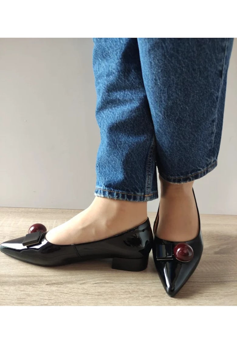 Pantofi Eleganti Dama  460002A 01-L Negri Lac - Negru - Negru