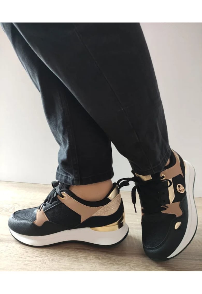 Pantofi Casual Dama  Wsc250721-1 Negri Cu Maro - Negru - Negru