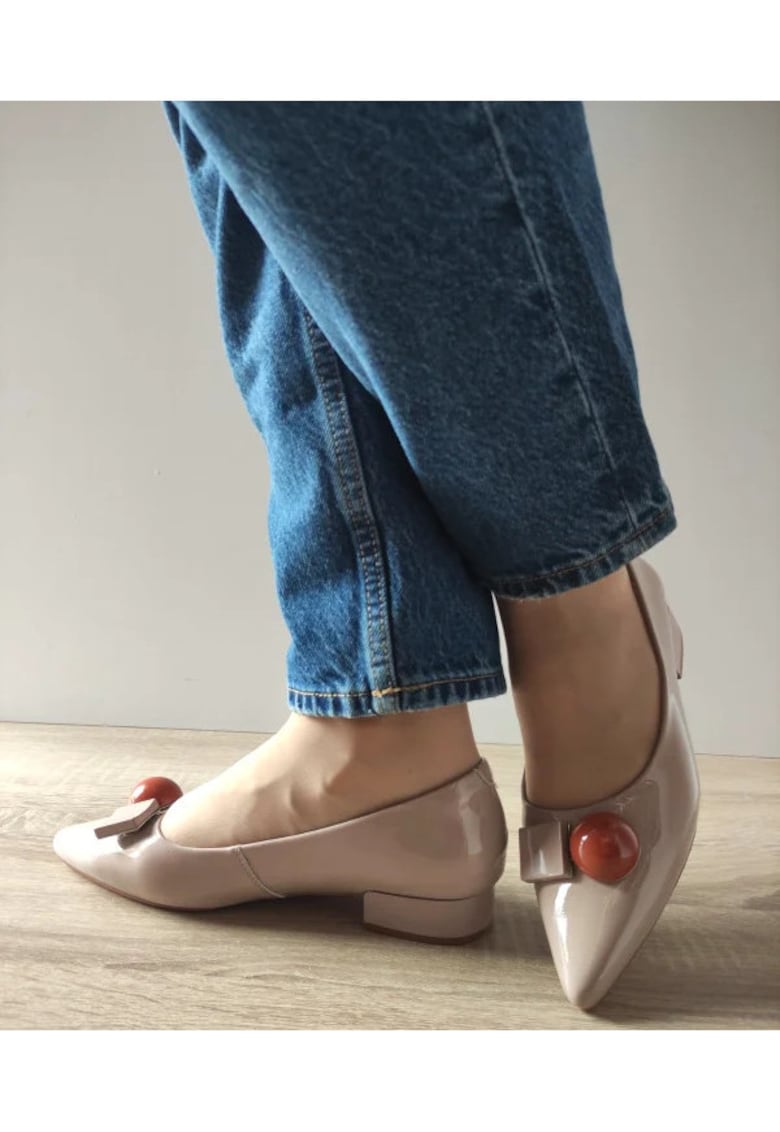 Pantofi Eleganti Dama  460002C 03-L Bej Nude Lac - Bej - Bej