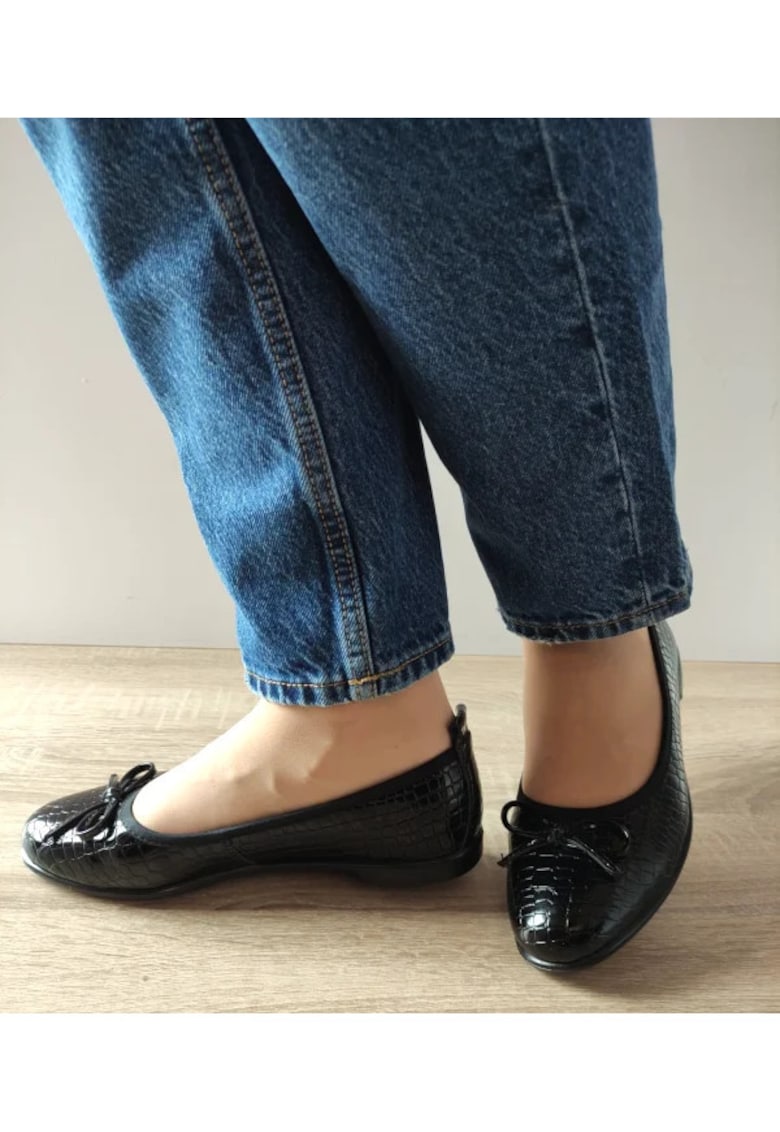 Pantofi Casual Perforati Dama  60005A 01-O Negri Croco - Negru - Negru