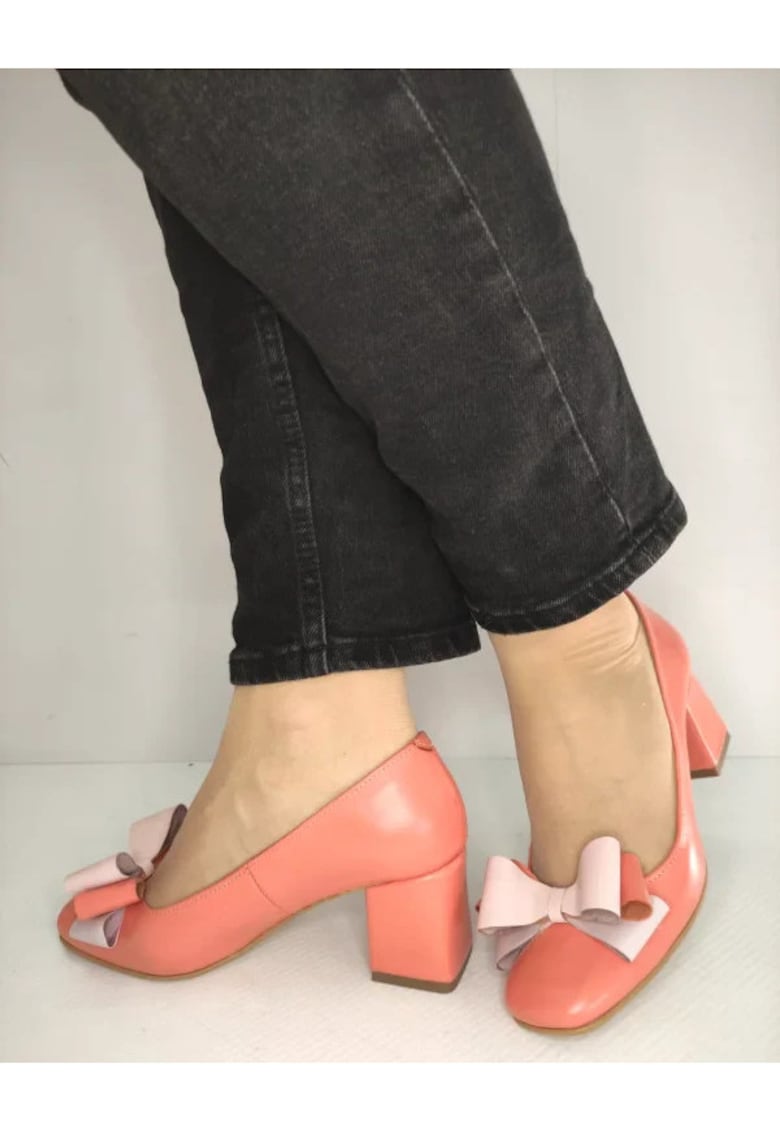 Pantofi Eleganti Dama  148 Coral Cu Roz - Roz - Roz