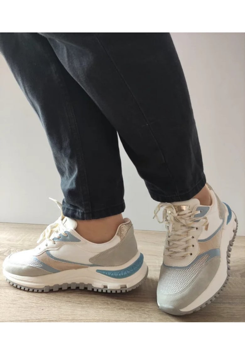 Pantofi Casual Dama  250533-3 Bleu Cu Alb - Albastru - Albastru