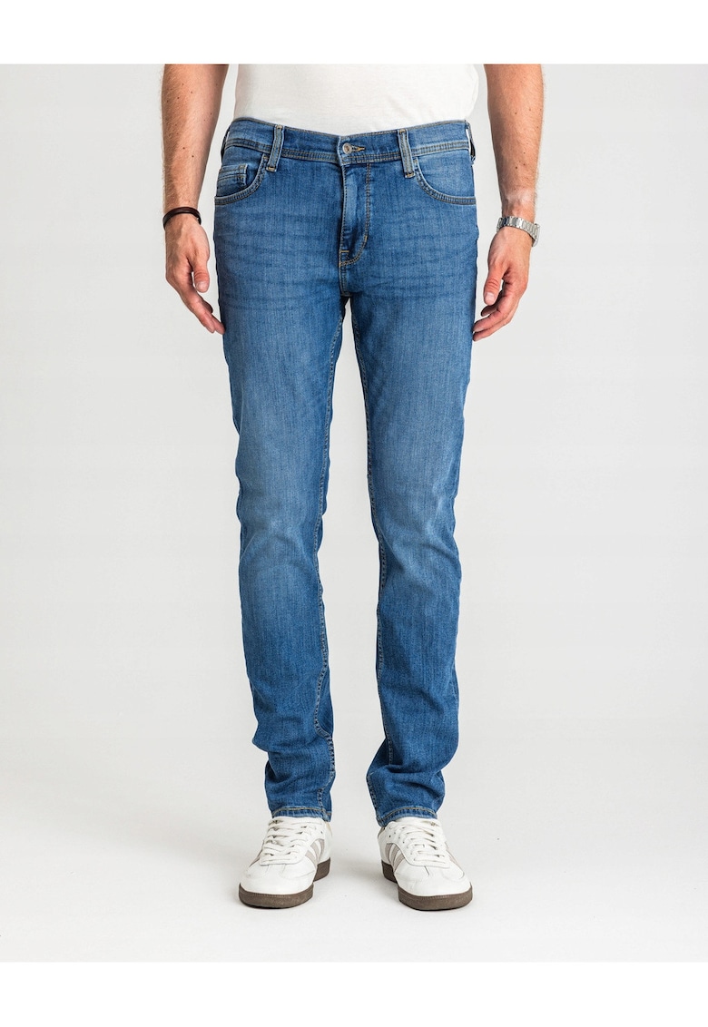 Blugi Barbati -  Vegas - Talie Medie - 100% Bumbac - Fermoar - Lungi - 5 Bunzuare - Albastru - Albastru