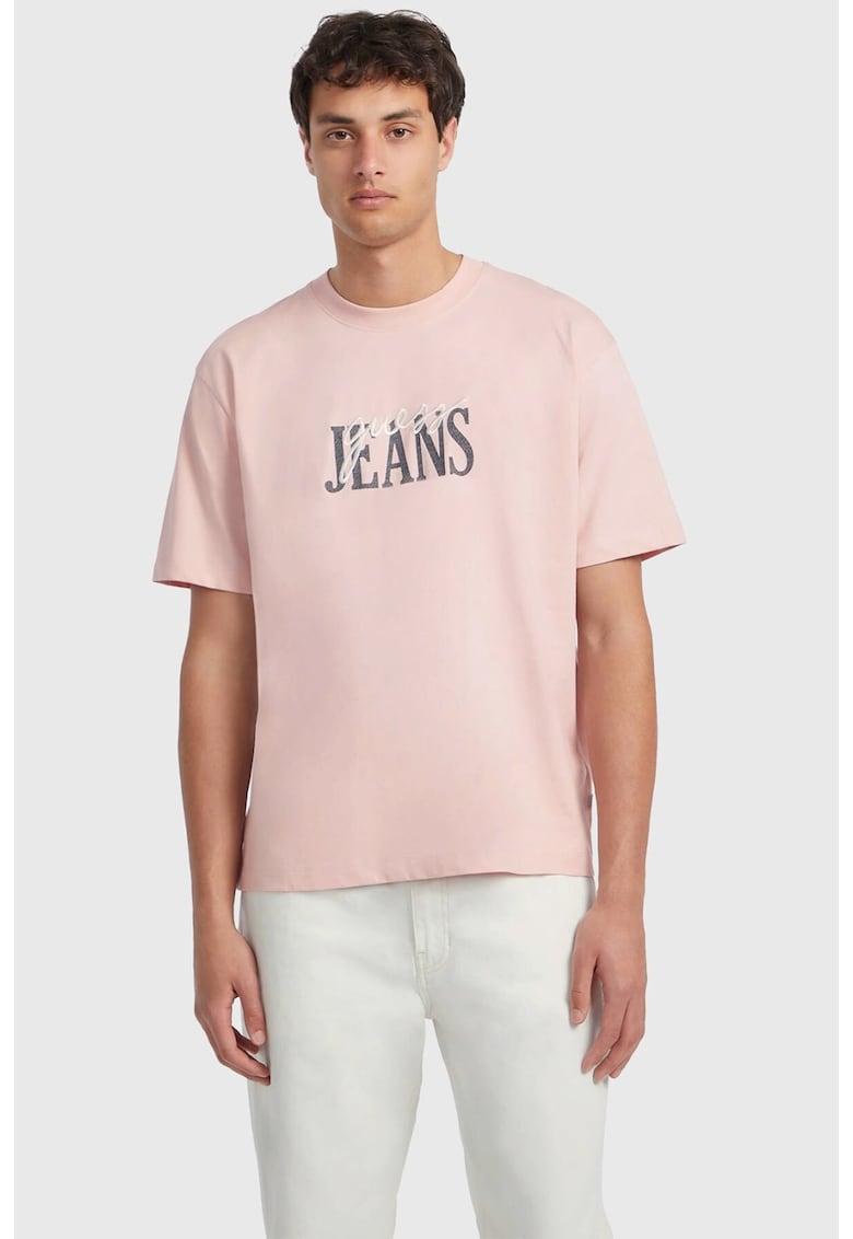 Tricou barbati Oversize  M4YI47 - Roz