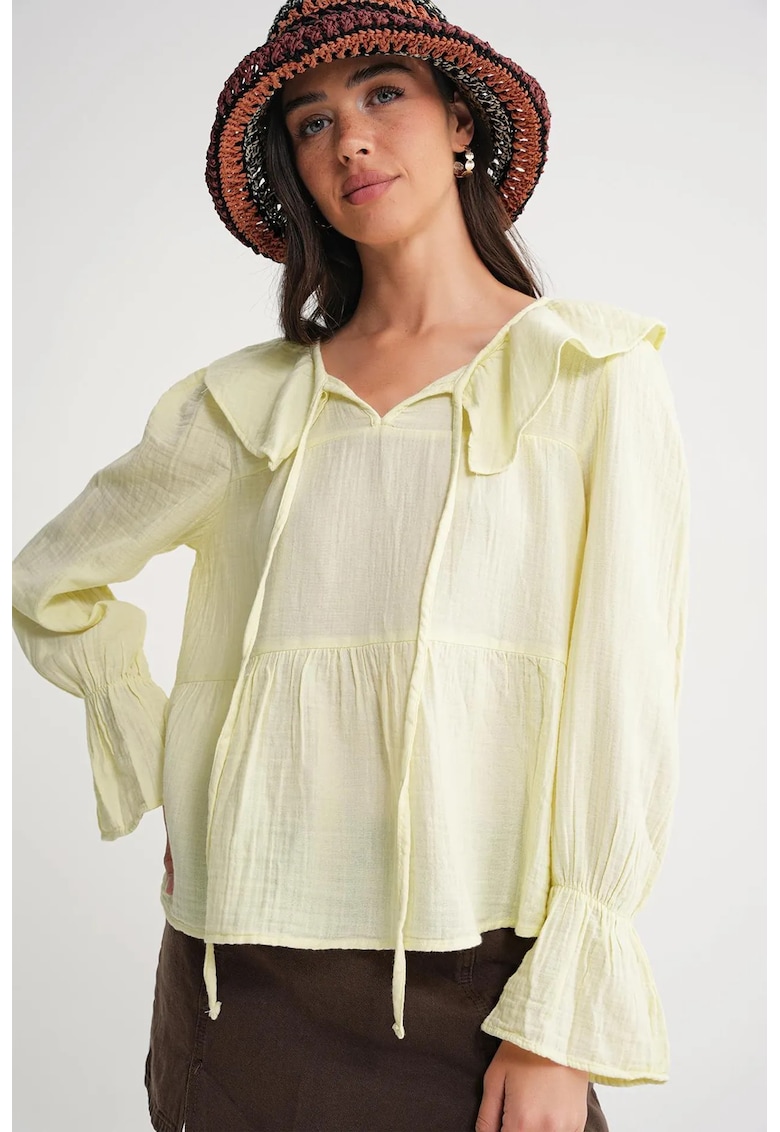 Bluze dama - HiCCUP - Bluza  guler sal - galben chihlimbar - textil