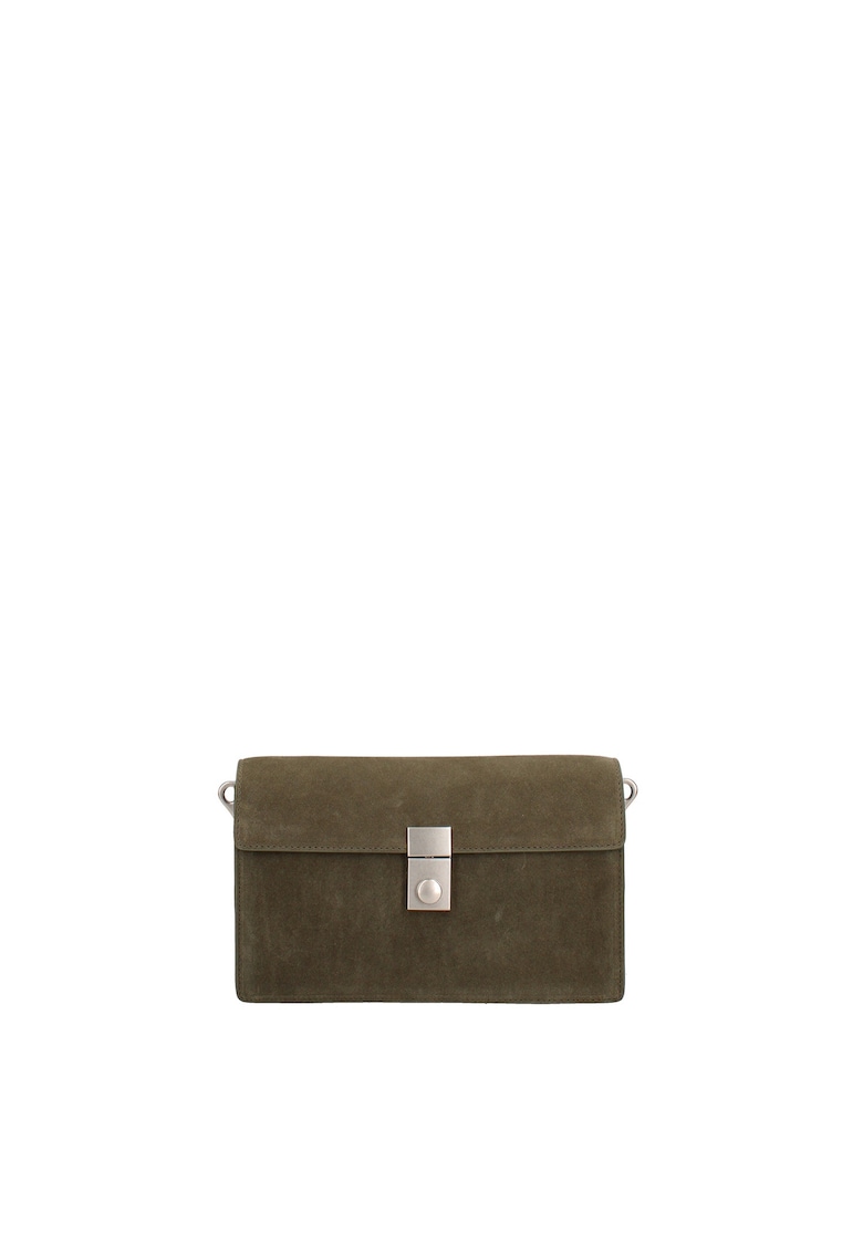 Geanta crossbody de piele intoarsa Celeste Prime - Verde
