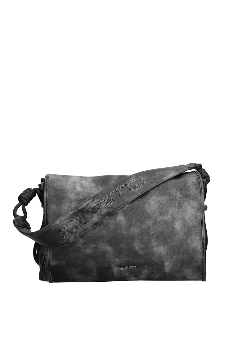 Geanta crossbody de piele ecologica Axton Pro - Negru stins