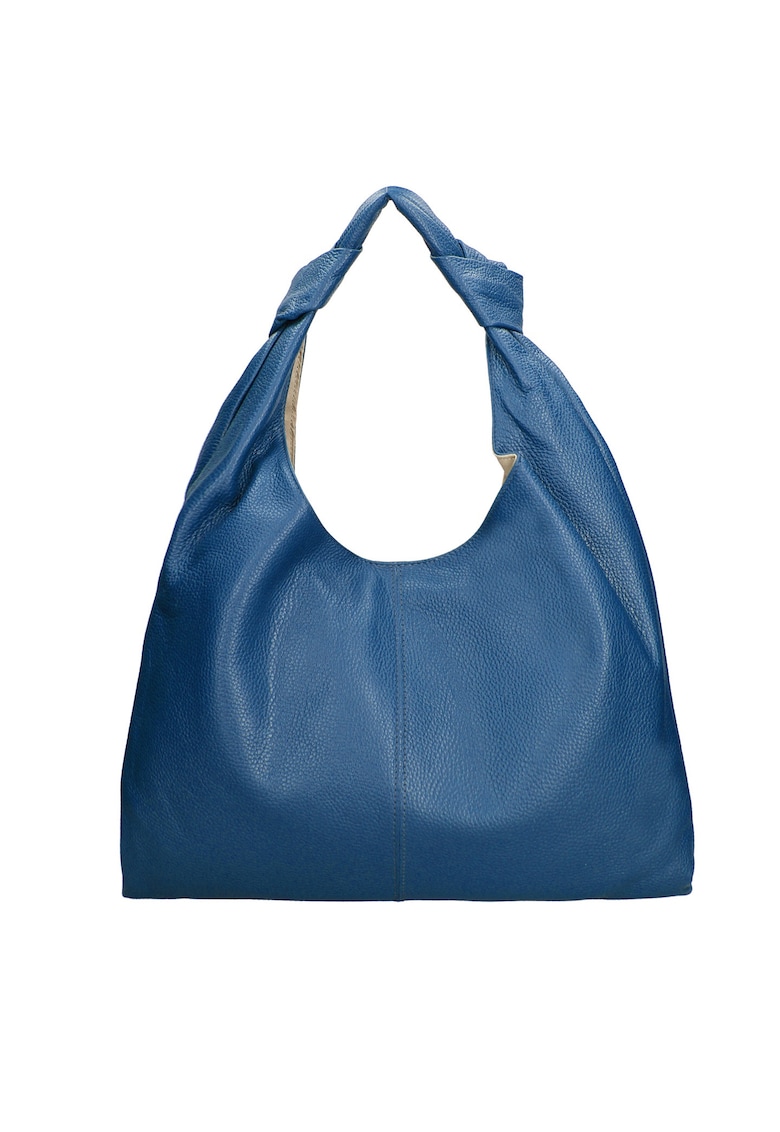 Geanta hobo de piele Iduna Lux - Albastru pastel