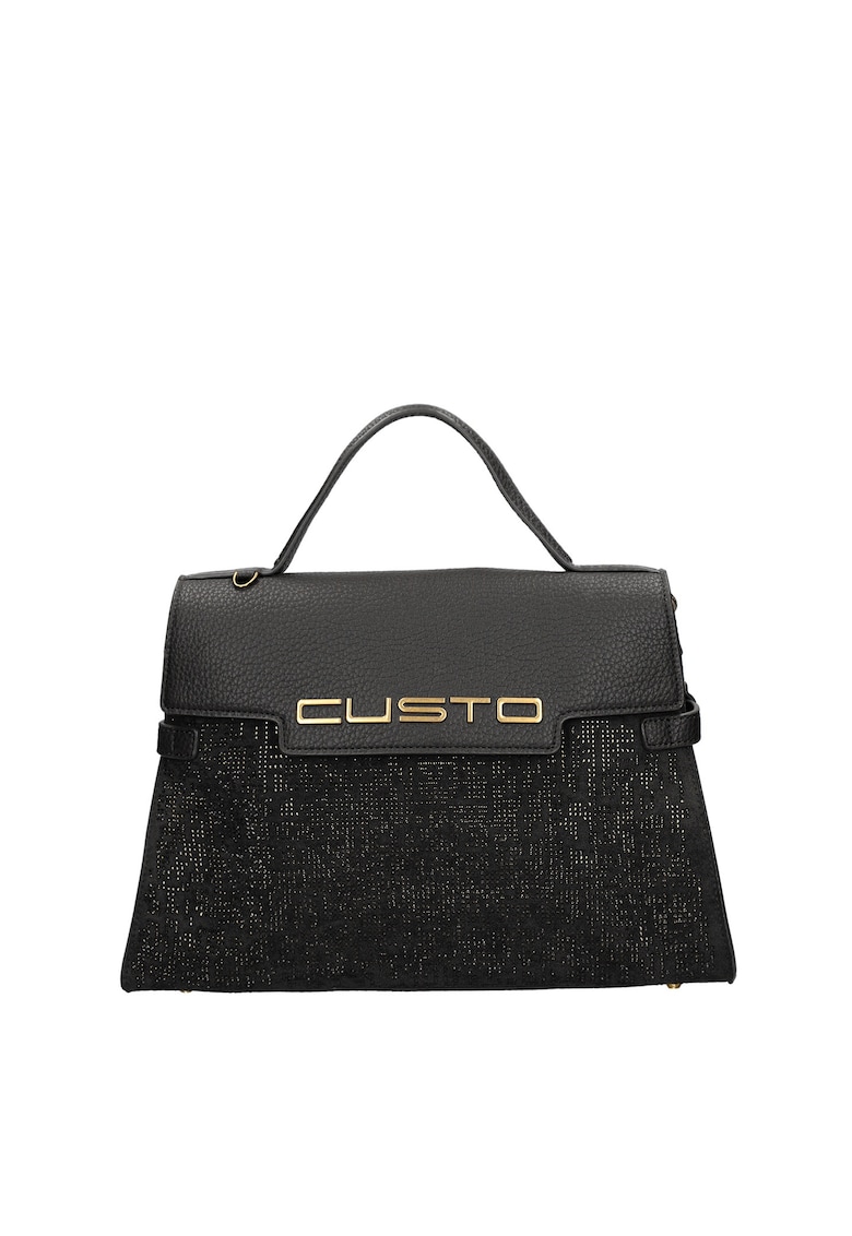 Geanta de piele ecologica cu logo in relief Ultra - Negru