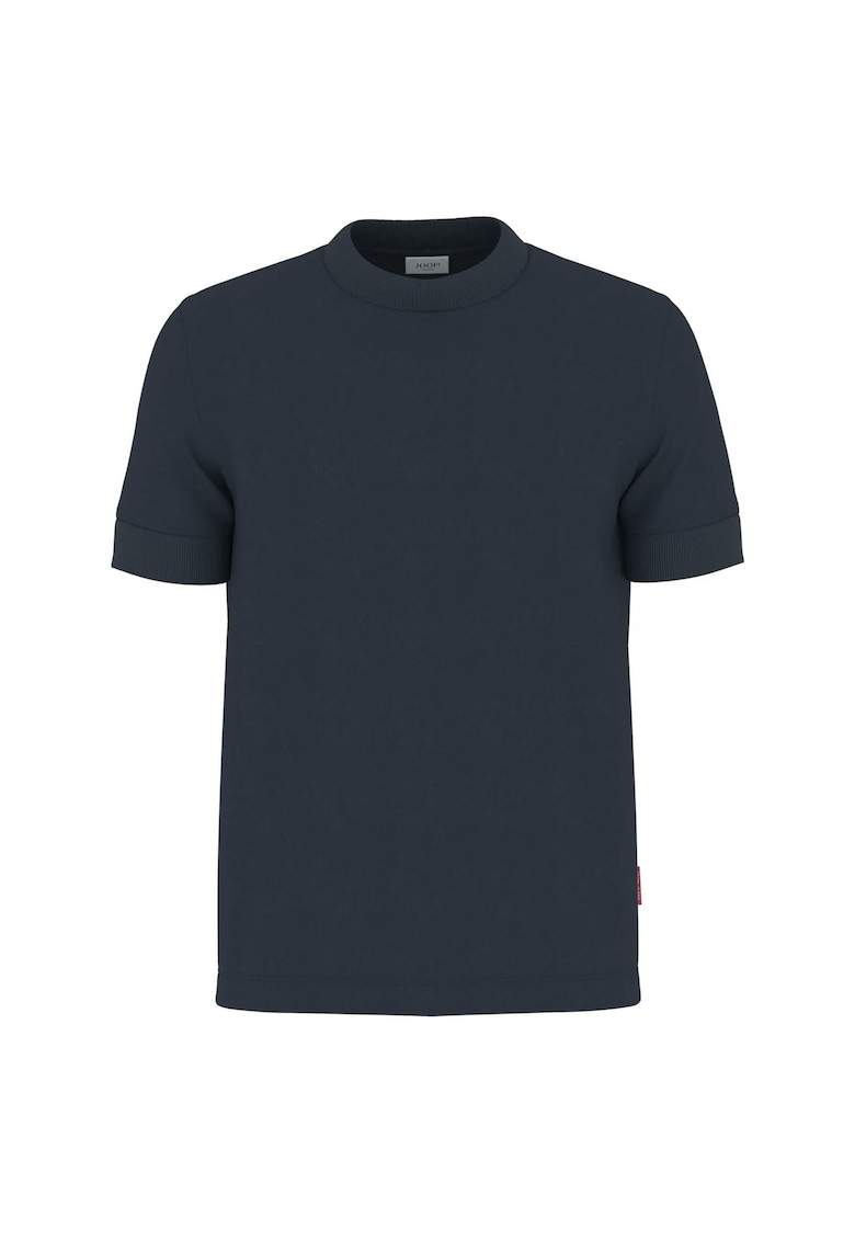 Tricou uni cu decolteu la baza gatului - Albastru inchis