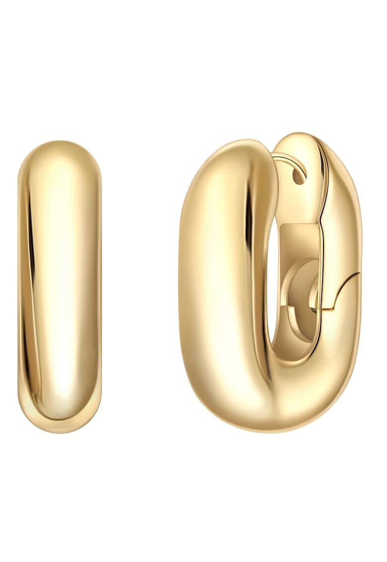 Cercei rotunzi mici placati cu aur de 14K - Auriu