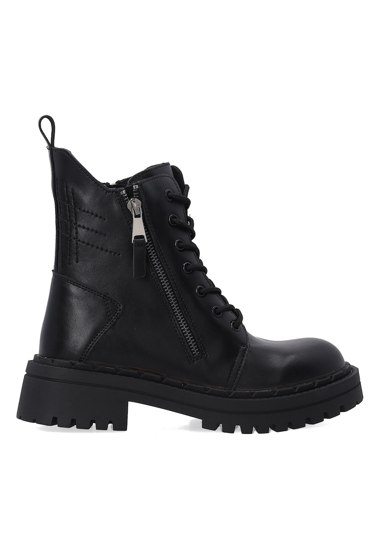 Bocanci din piele cu fermoar lateral -