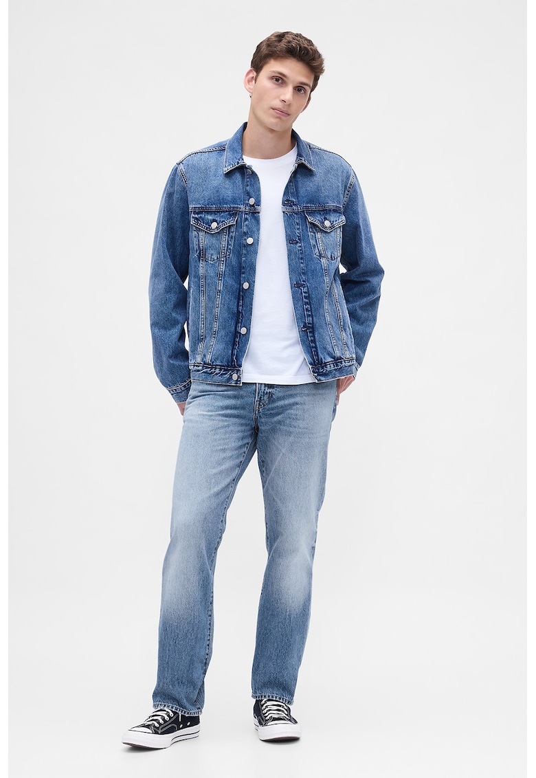Blugi relaxed fit cu croiala dreapta - Albastru