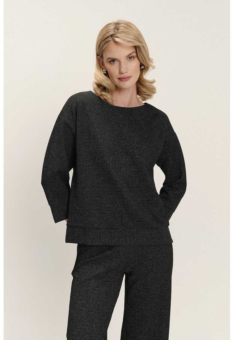 Bluza de trening cu maneci trei sferturi - Negru