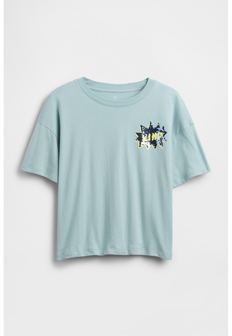 Tricou cu paiete reversibile - Turcoaz/Albastru royal/Roz