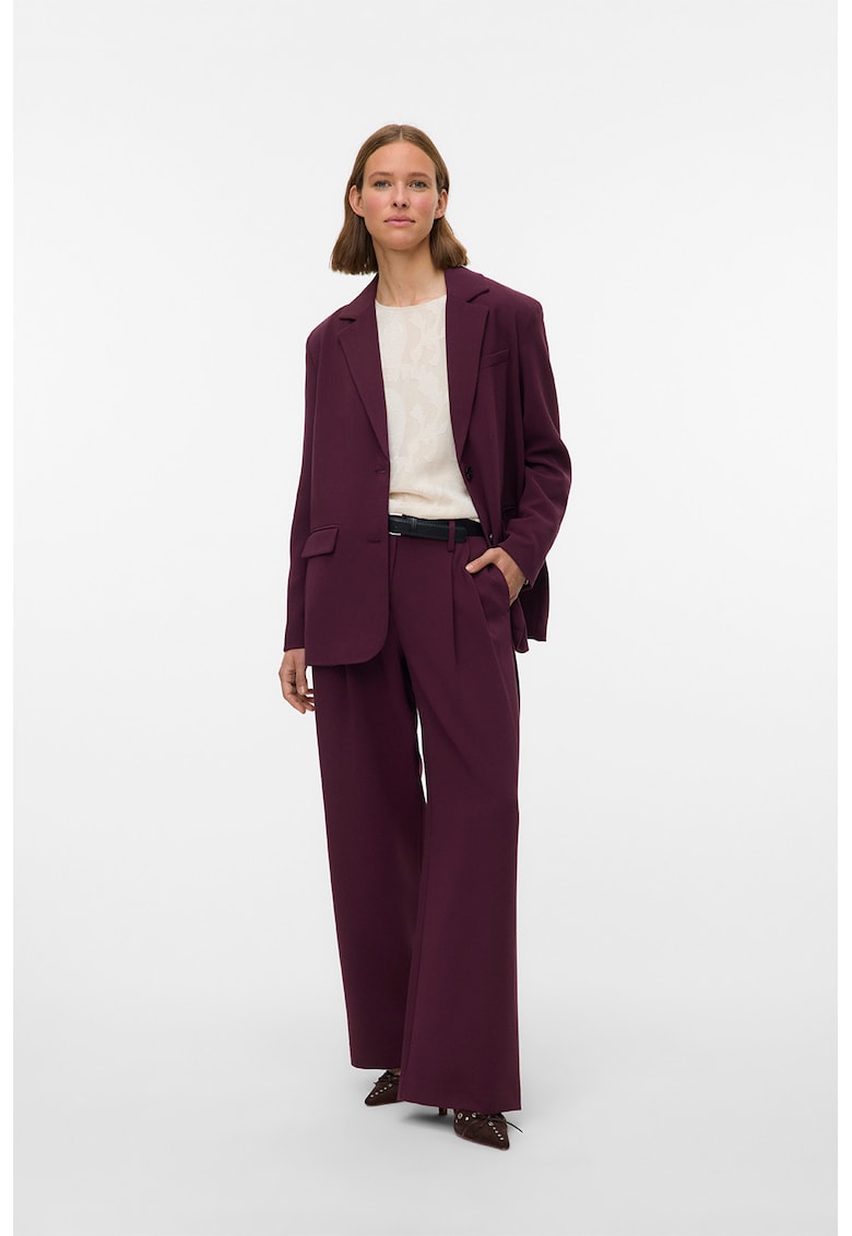 Pantaloni cu croiala ampla si pensa - Violet tyrian