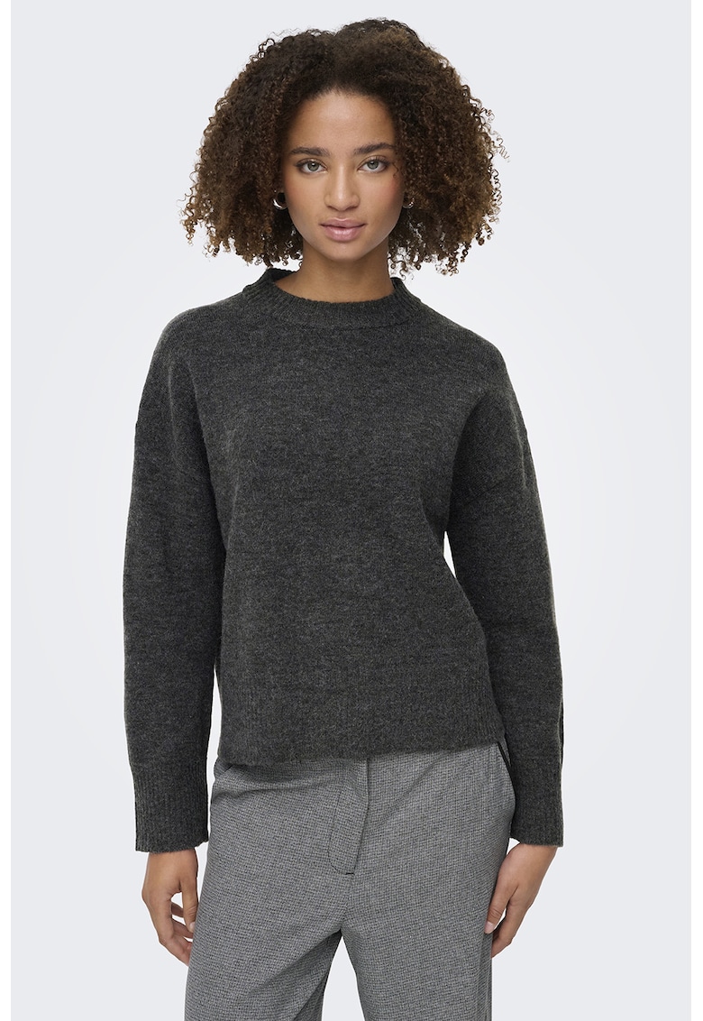 Pulover regular fit - Gri antracit
