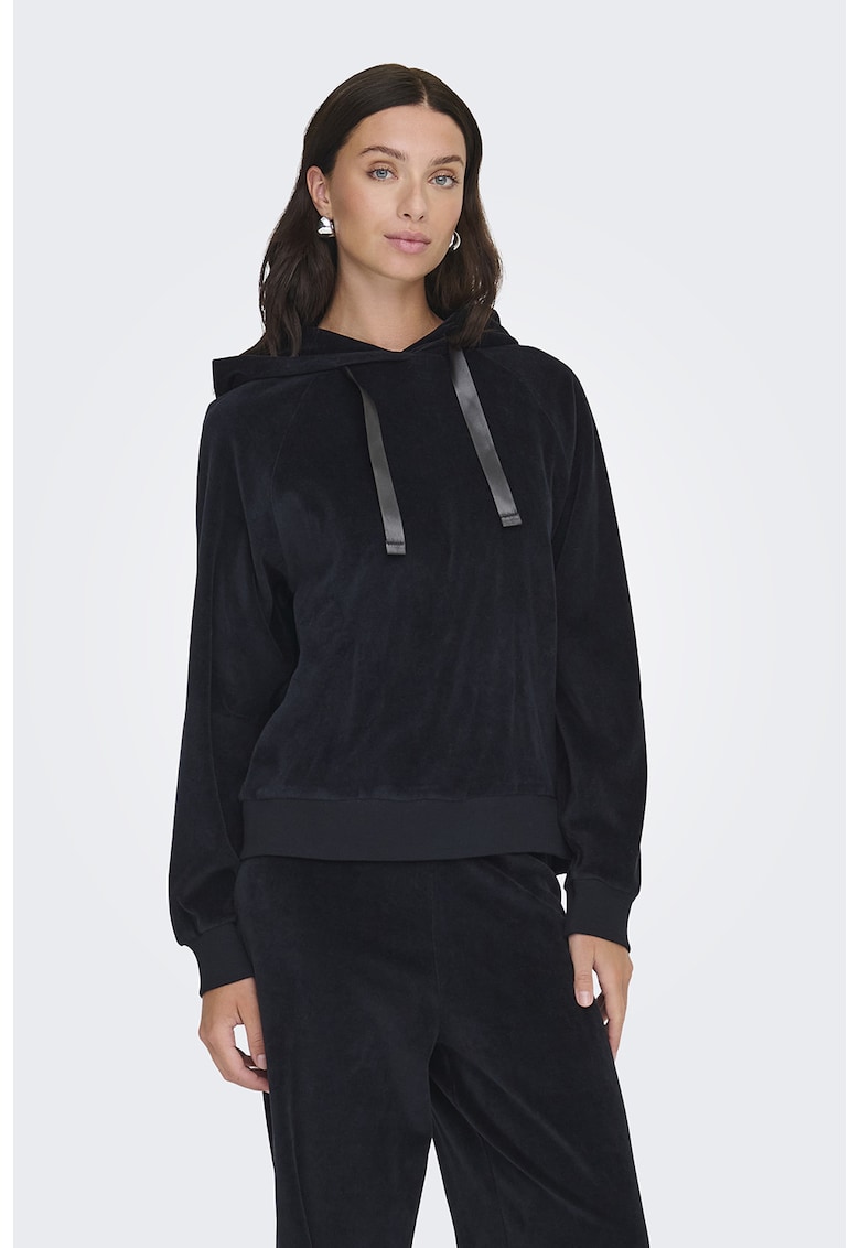 Hanorac cu maneci raglan - Negru
