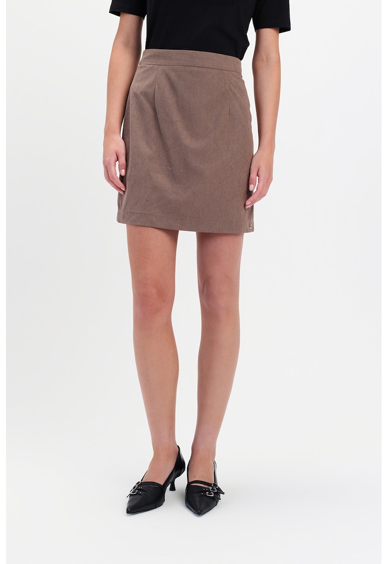 Fusta mini dreapta - Maro taupe