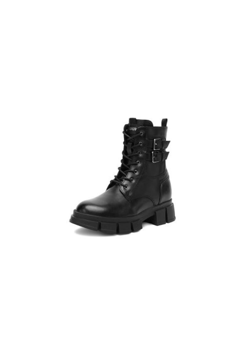 Pantofi copii  EO-CI12-9092-07 - negru - piele naturala - cu fermoar