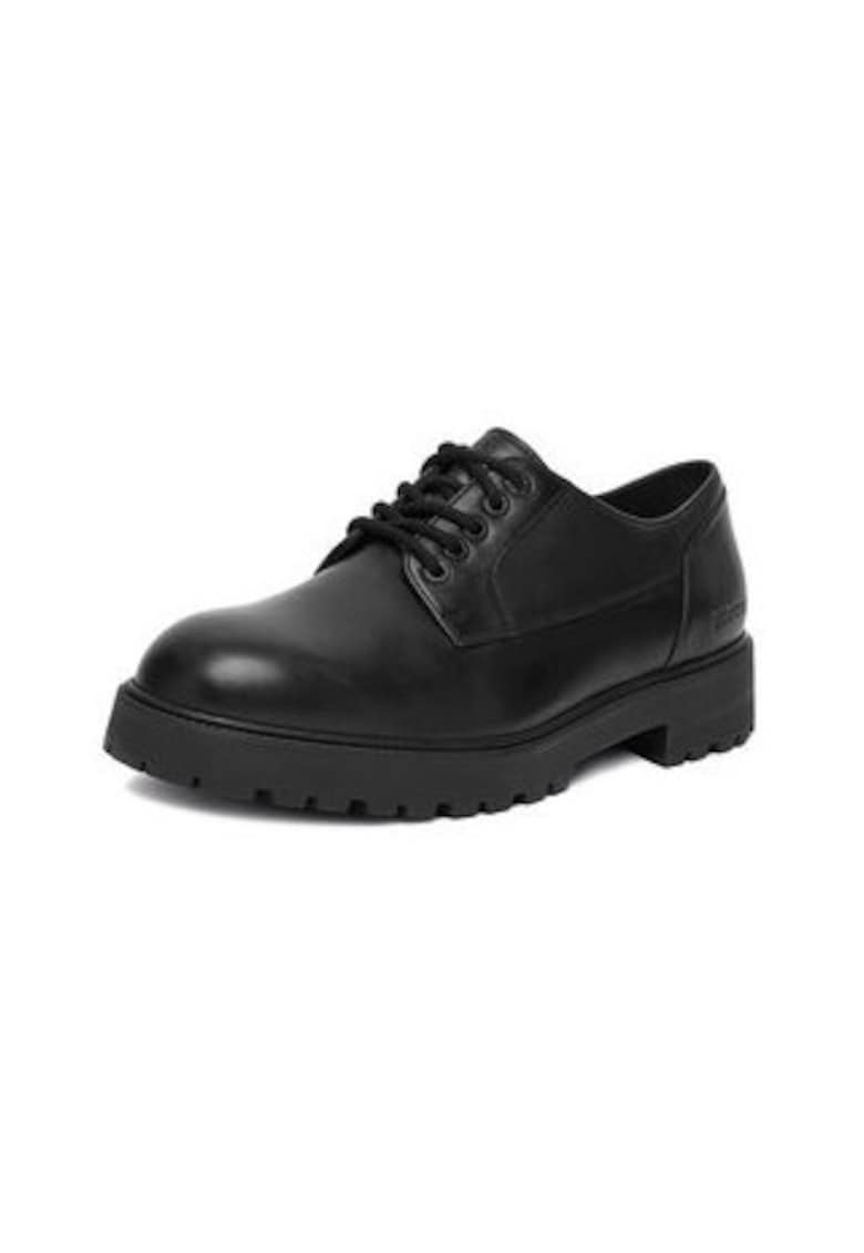 Pantofi barbati  model EO-ANTON-01 - piele naturala - negru - sireturi rotunde