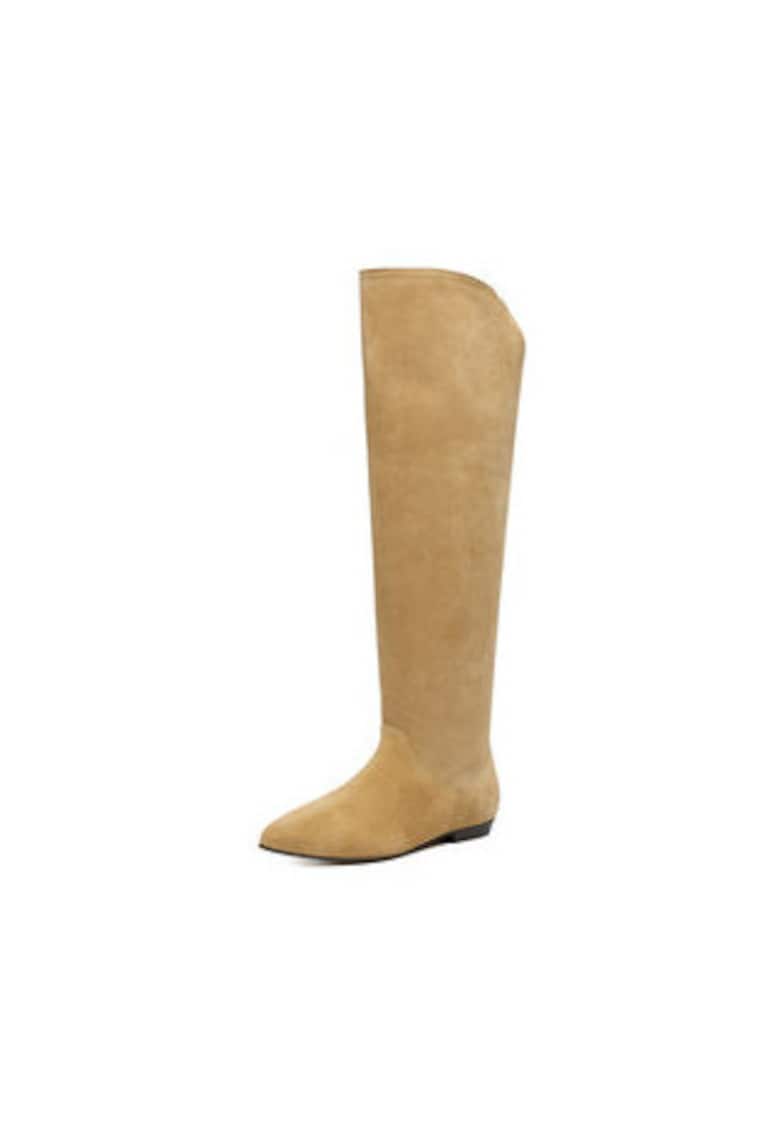 Cizme dama  EO-CELIA-60504-25 - elastice - bej - piele naturala
