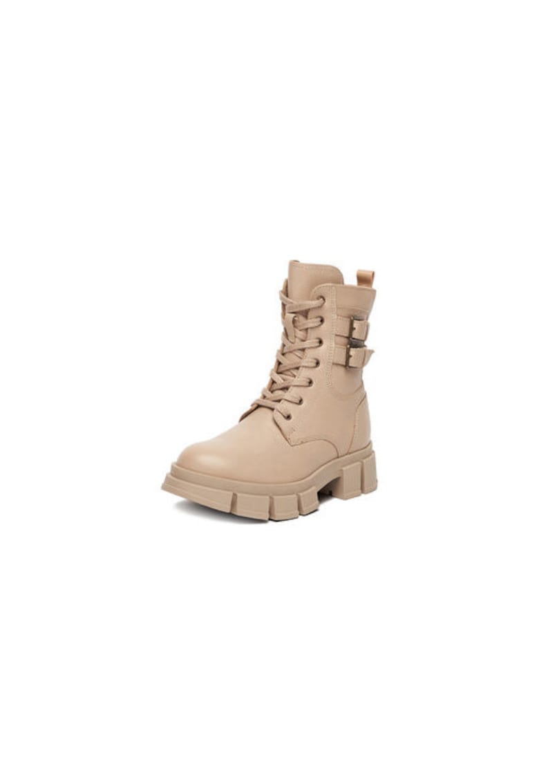 Ghete copii  EO-CI12-9092-07 - bej - piele naturala - cu fermoar