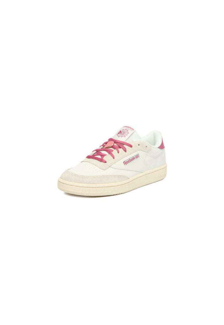 Pantofi sport pentru copii  100249016 - piele naturala - alb/roz