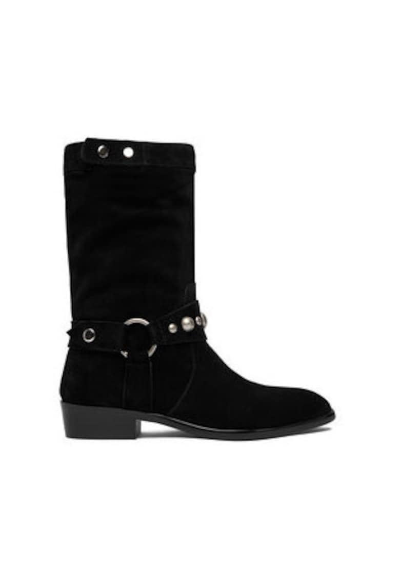 Ghete dama  model EO-CAPRI-V1778-303 - piele naturala - negru - slip-on - benzi elastice
