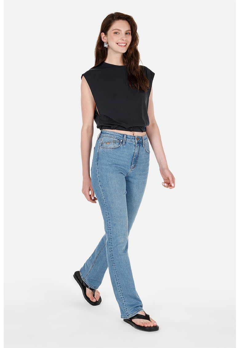 Blugi bootcut cu talie medie - Albastru deschis