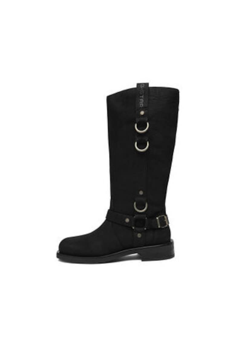 Cizme dama  slip-on - benzi elastice - piele naturala - negru
