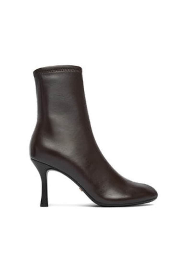 Botine dama -  piele naturala - maro - cu fermoar - Maro