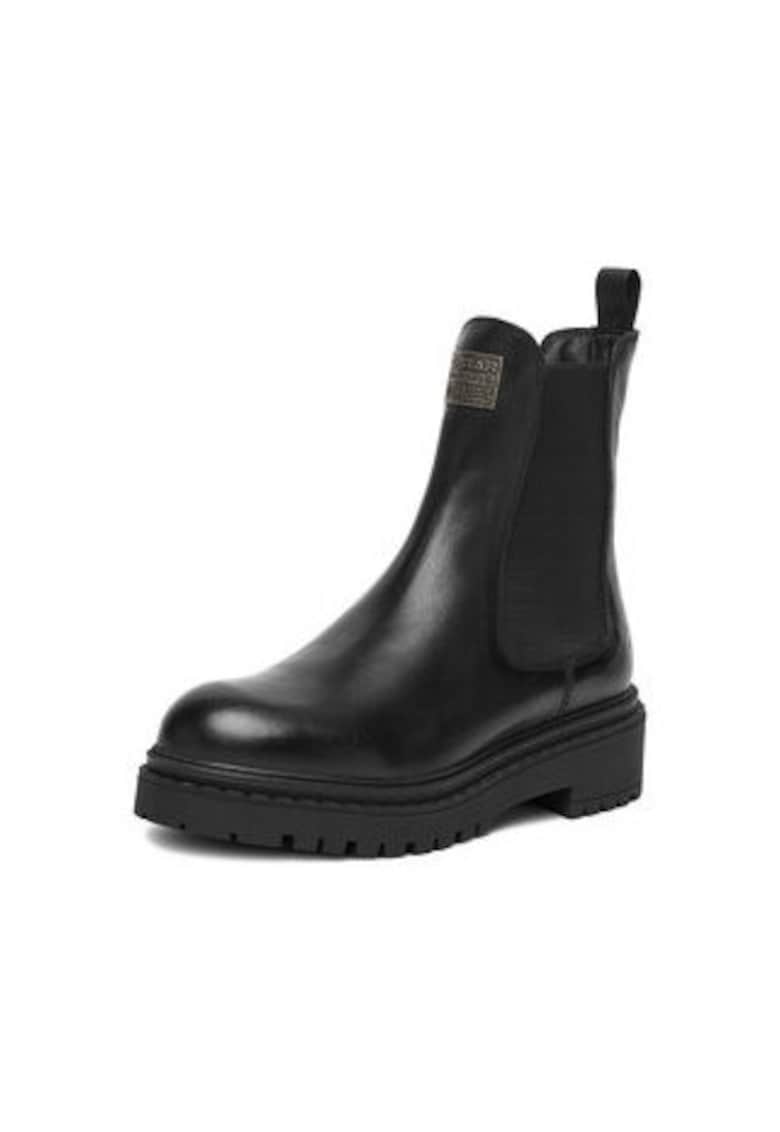 Ghete dama  EO-DAMLA-25FW26 - piele naturala - benzi elastice - negru