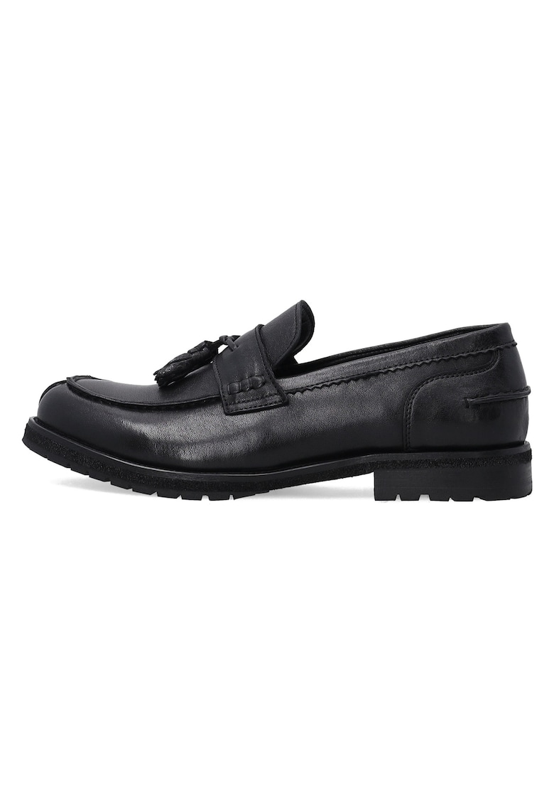Loafers din piele cu detalii cu ciucuri