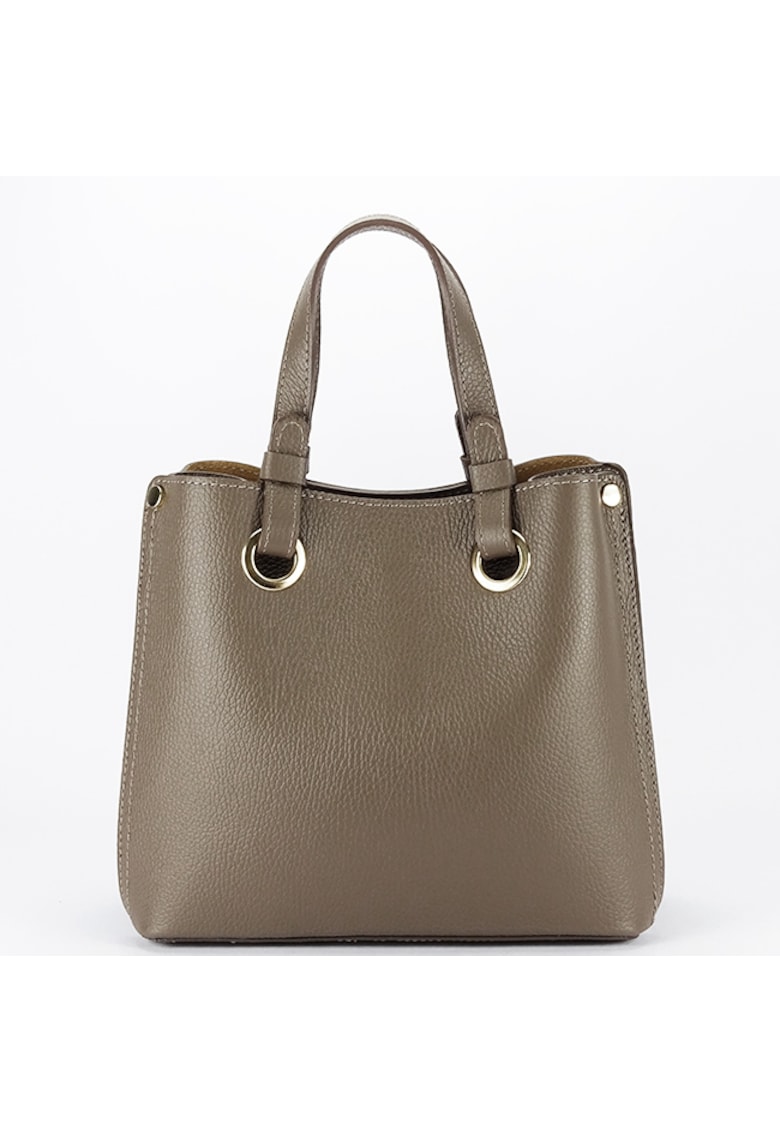 Geanta din piele naturala office/casual B-8916 129 - Maro taupe - 23x25x12