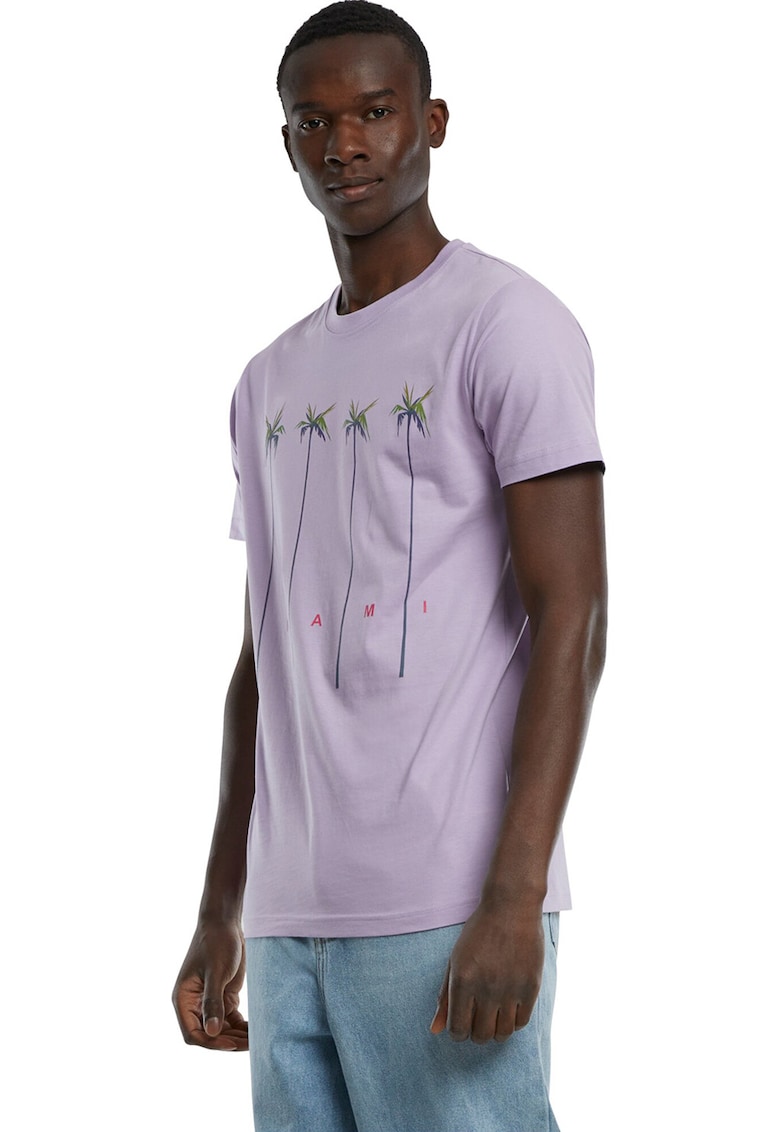Tricou din bumbac cu imprimeu - Lila