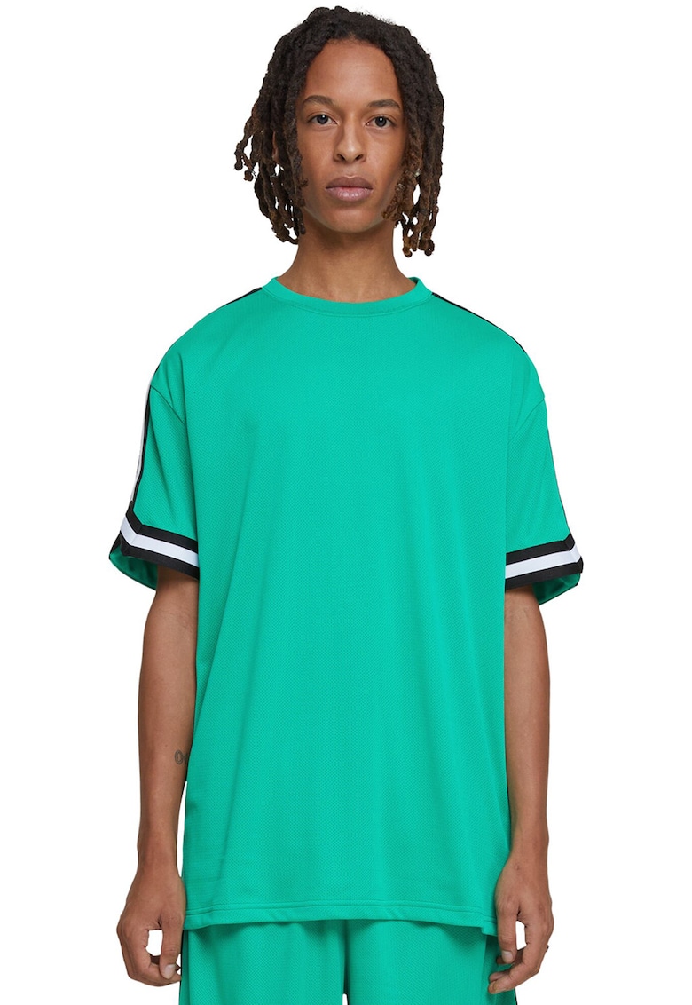 Tricou cu benzi contrastante pe maneci - Mint