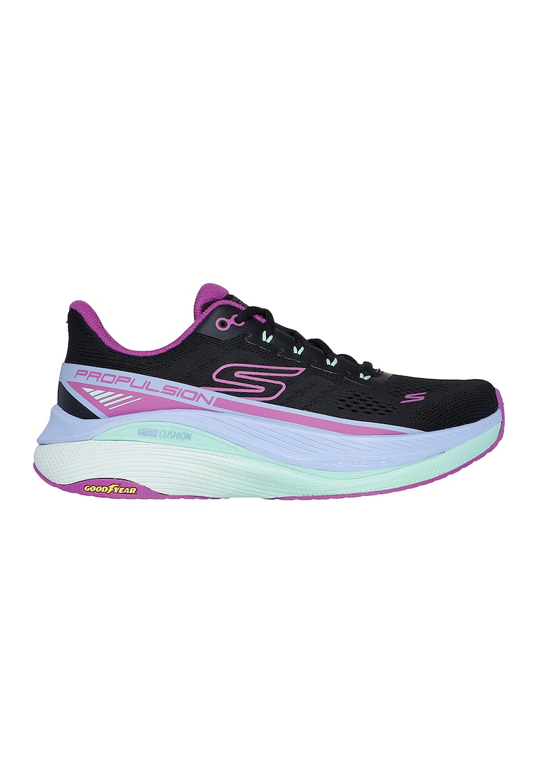 Pantofi din materialt textil cu amortizare - pentru alergare Max - Negru/Fucsia