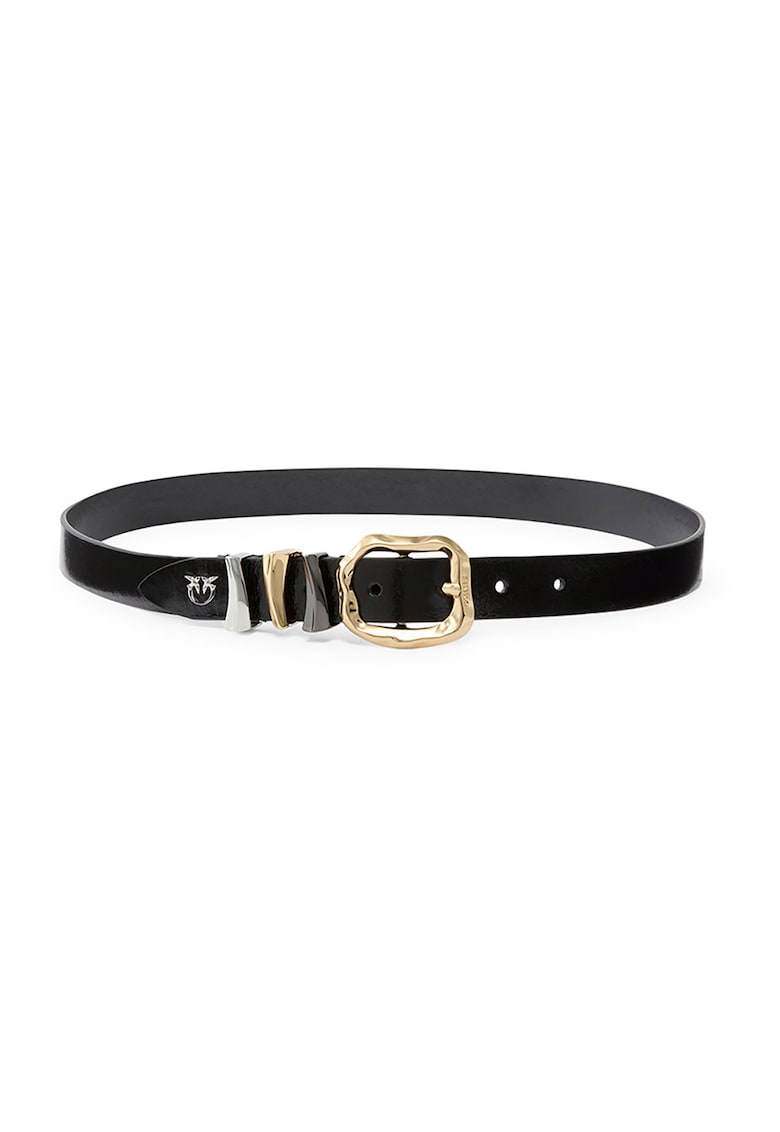 Curea de piele cu gaici metalice - Negru