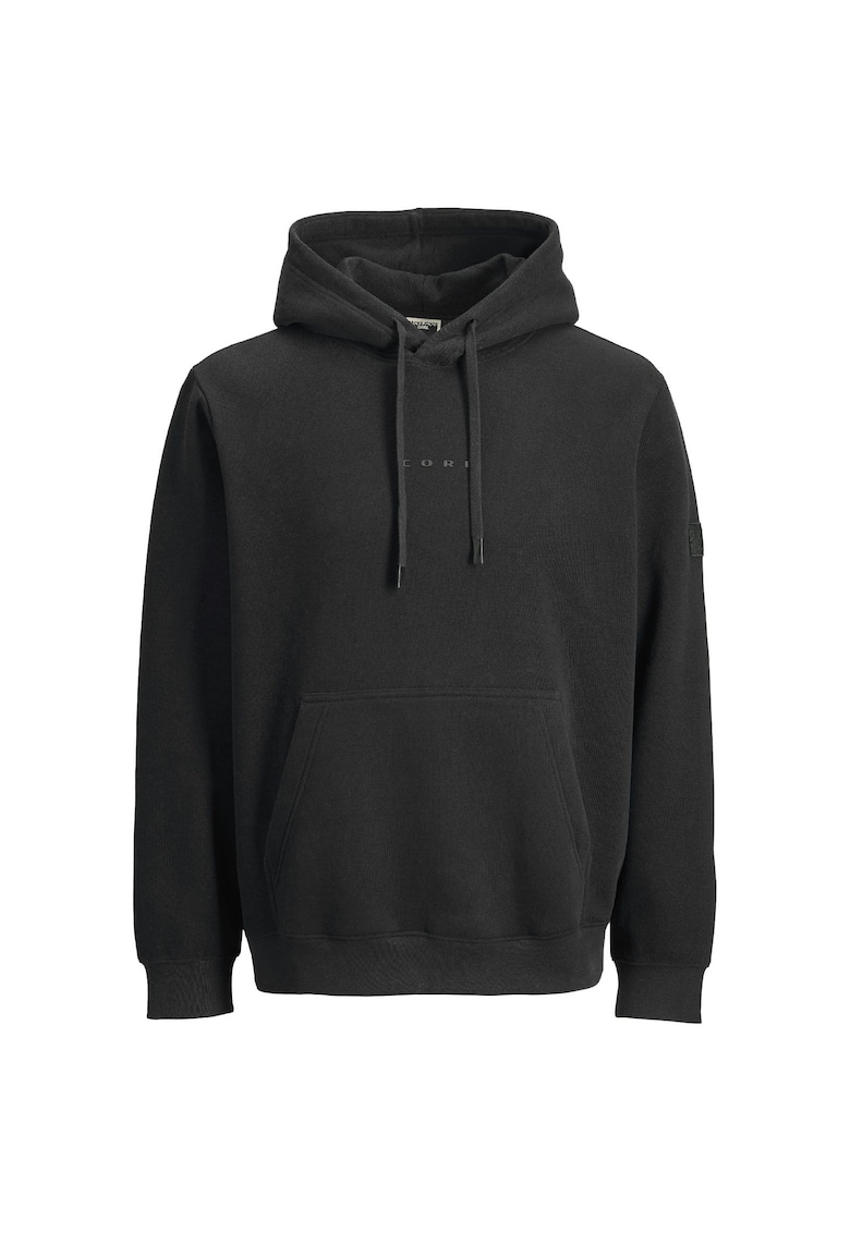 Hanorac JACK &JONES Point Badge Hood Bf 52833 - Negru