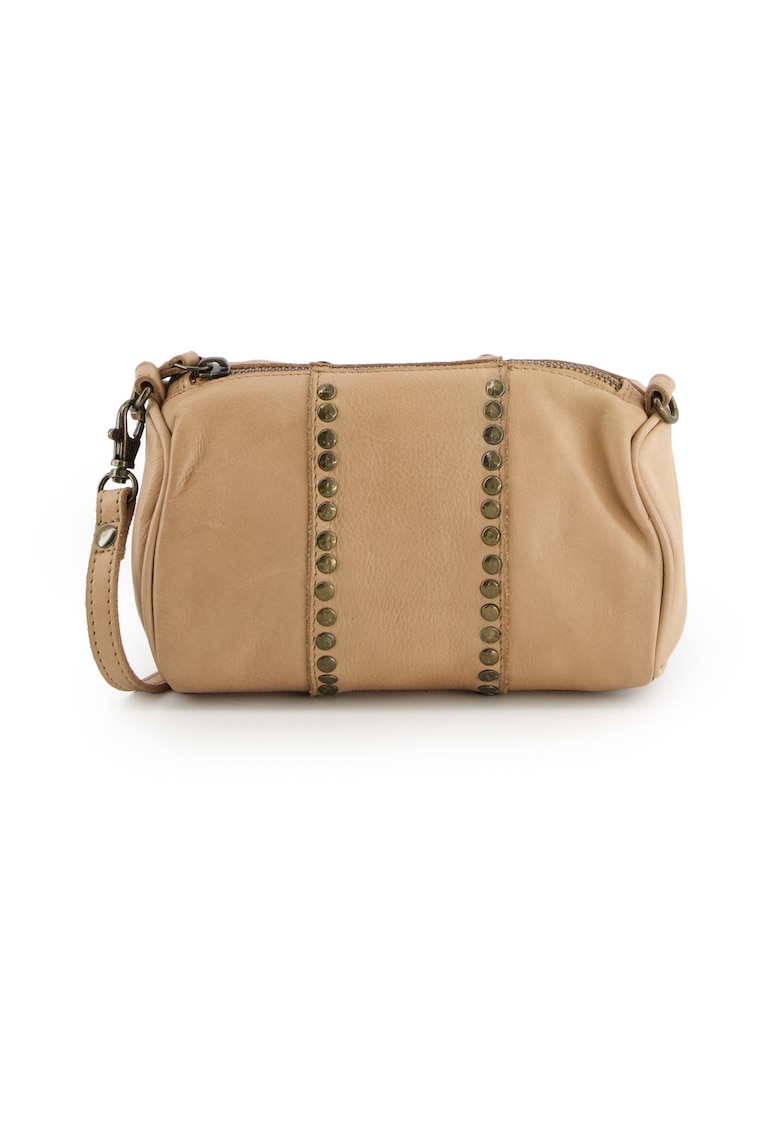 Geanta crossbody din piele cu curea detasabila si tinte