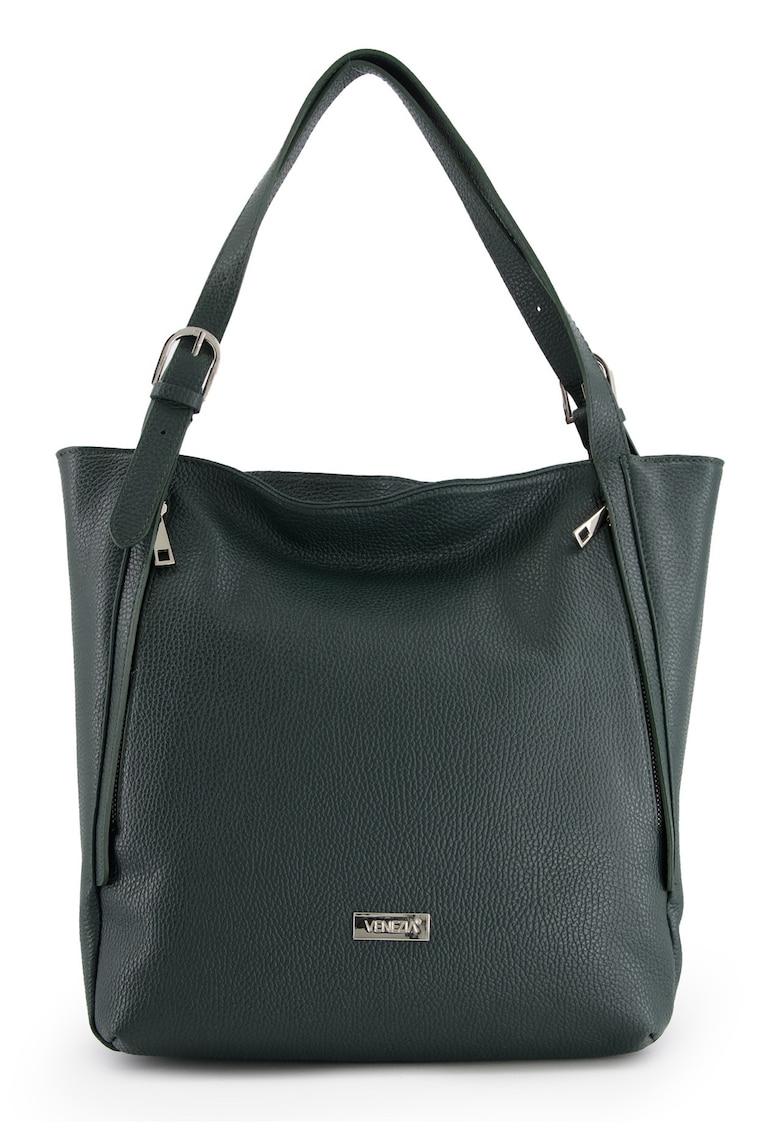 Geanta shopper din piele naturala cu manere ajustabile